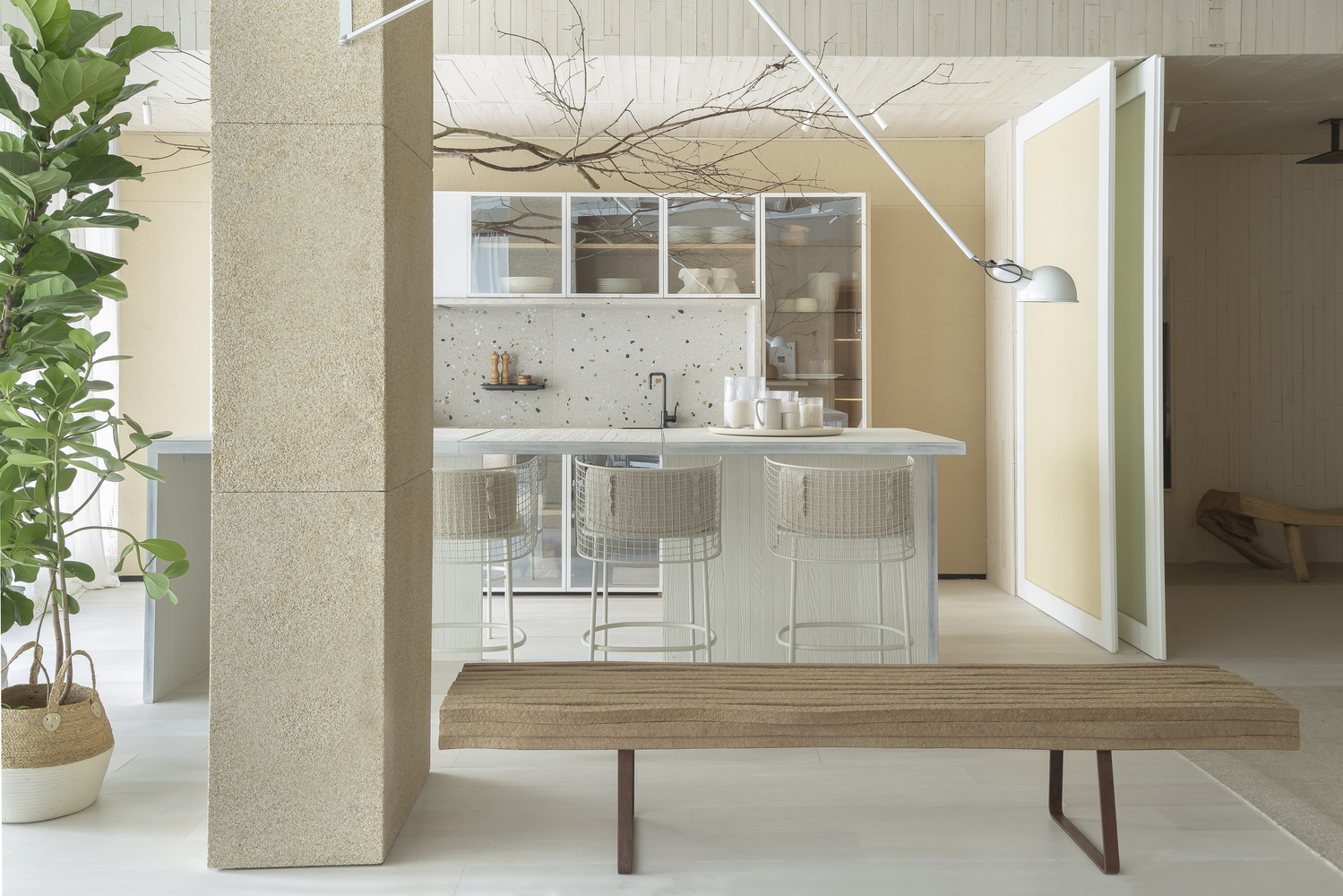 loft pra perto do mar juliana pippi casacor santa catarina florianopolis 2019 foto mariana boro granilite cozinha com ilha