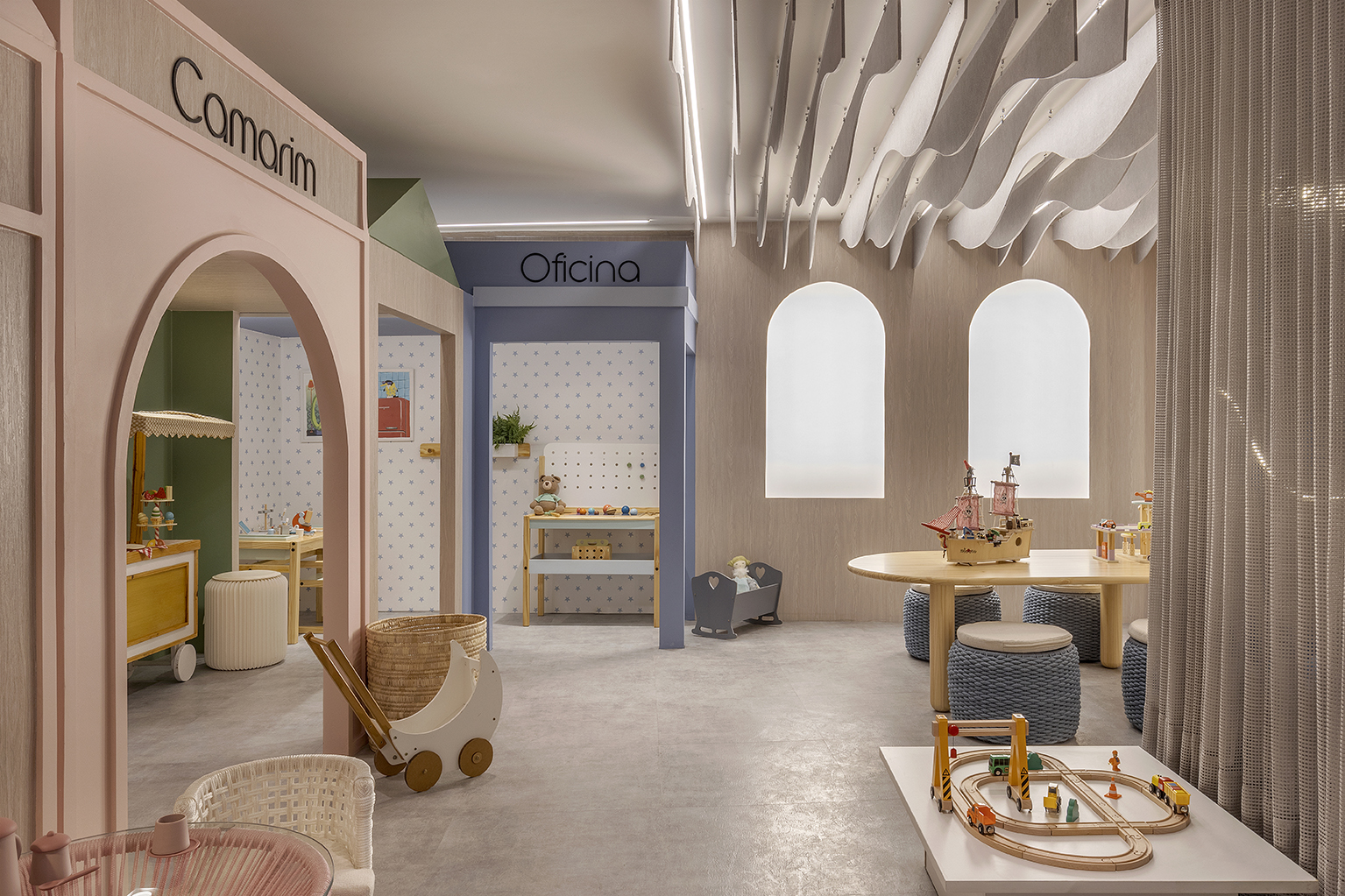 Cali Arquitetura (Caroline Nogueira e Olívia Campos) - Brinquedoteca - Imagina Ser. Projeto da CASACOR Brasília 2023.